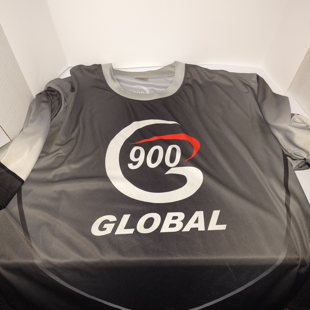 900 Global Gray and Black Bowling Jersey (Good Condition)